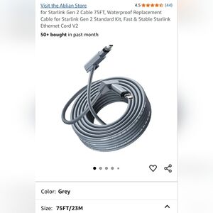 Starlink Gen 2 Cable 75FT, Waterproof Replacement Cable for Starlink Gen 2